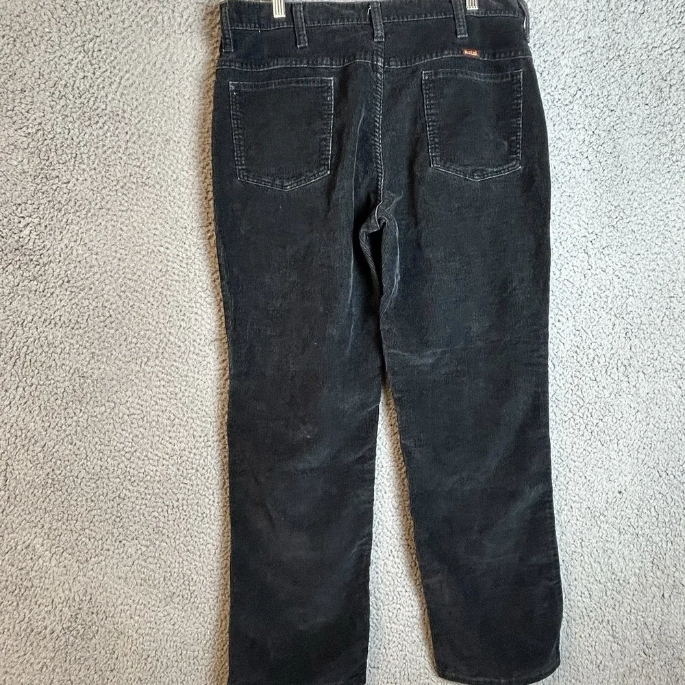 VTG Rustler Mens 34x28 (Originally 36x30) Black Corduroy Pants Wide Made In USA